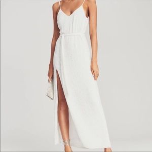 Retrofete Rebecca Sequined belted gown